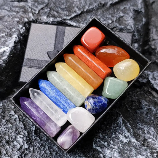 Crystal Gemstone Chakras Healing Gift Box Set